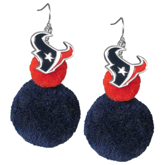 Houston Texans Pom Pom Earrings - Houston Texans - Flyclothing LLC