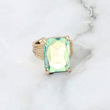 Emerald Cut Stone Adjustable Ring - Madeline Love - Flyclothing LLC