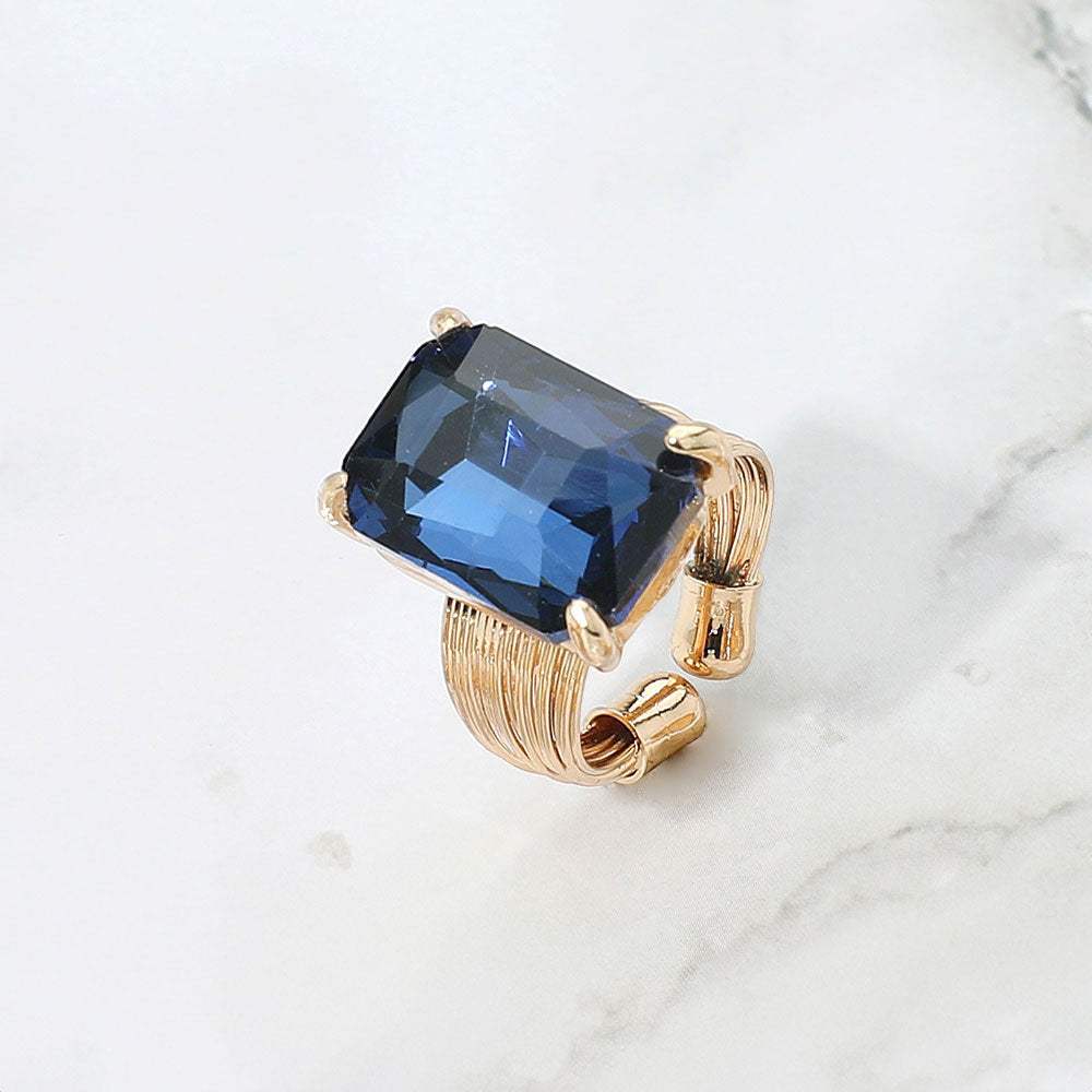 Emerald Cut Stone Adjustable Ring - Madeline Love - Flyclothing LLC