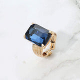 Emerald Cut Stone Adjustable Ring - Madeline Love - Flyclothing LLC