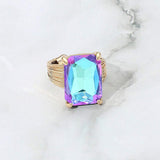 Emerald Cut Stone Adjustable Ring - Madeline Love - Flyclothing LLC