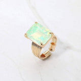 Emerald Cut Stone Adjustable Ring - Madeline Love - Flyclothing LLC