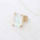 Emerald Cut Stone Adjustable Ring - Madeline Love - Flyclothing LLC