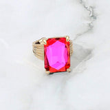 Emerald Cut Stone Adjustable Ring - Madeline Love - Flyclothing LLC