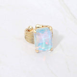 Emerald Cut Stone Adjustable Ring - Madeline Love - Flyclothing LLC