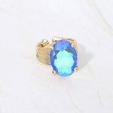 Oval Cut Stone Adjustable Ring - Madeline Love - Flyclothing LLC
