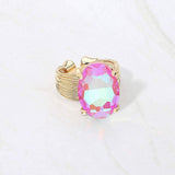 Oval Cut Stone Adjustable Ring - Madeline Love - Flyclothing LLC