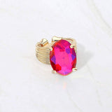 Oval Cut Stone Adjustable Ring - Madeline Love - Flyclothing LLC
