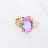 Oval Cut Stone Adjustable Ring - Madeline Love - Flyclothing LLC