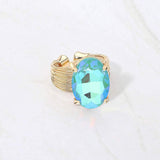 Oval Cut Stone Adjustable Ring - Madeline Love - Flyclothing LLC