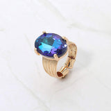 Oval Cut Stone Adjustable Ring - Madeline Love - Flyclothing LLC