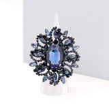 Oval Crystal Cluster Stretch Ring - Madeline Love - Flyclothing LLC