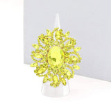 Oval Crystal Cluster Stretch Ring - Madeline Love - Flyclothing LLC
