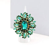 Oval Crystal Cluster Stretch Ring - Madeline Love - Flyclothing LLC