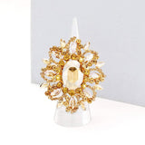 Oval Crystal Cluster Stretch Ring - Madeline Love - Flyclothing LLC