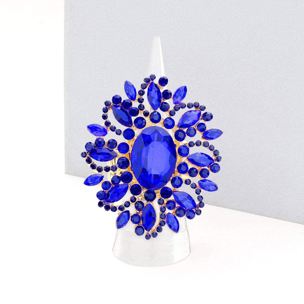 Oval Crystal Cluster Stretch Ring - Madeline Love - Flyclothing LLC