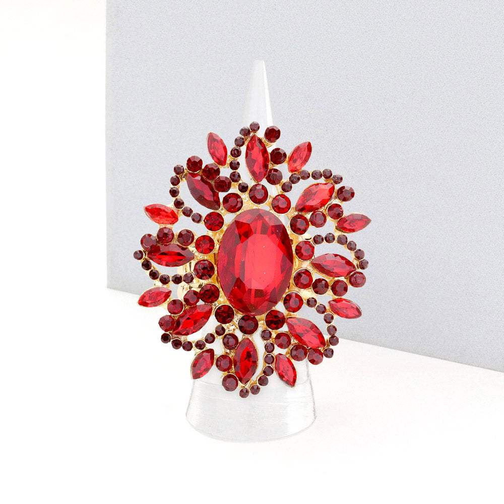 Oval Crystal Cluster Stretch Ring - Madeline Love - Flyclothing LLC