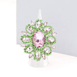 Oval Crystal Cluster Stretch Ring - Madeline Love - Flyclothing LLC