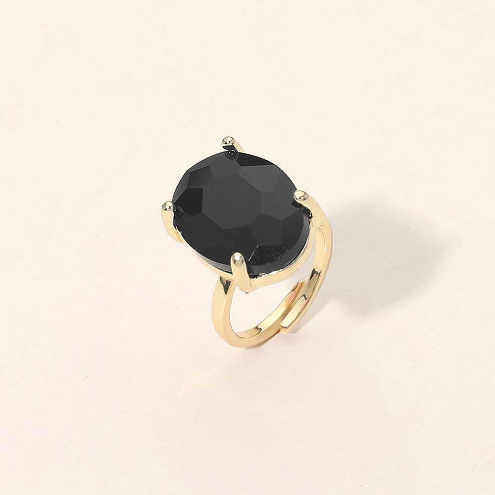 Bold Oval Stone Cluster Accent Adjustable Ring - Madeline Love - Flyclothing LLC