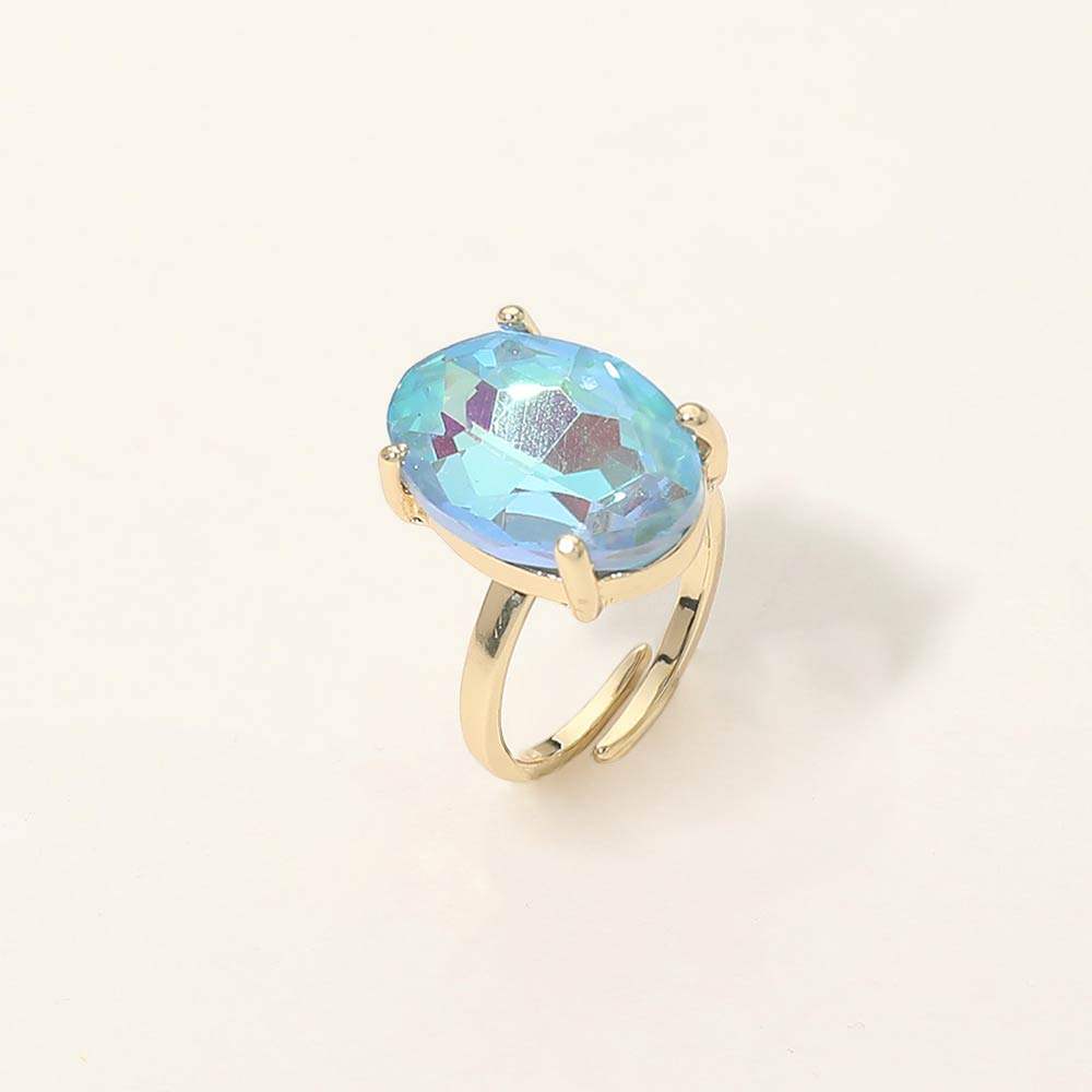 Bold Oval Stone Cluster Accent Adjustable Ring - Madeline Love - Flyclothing LLC