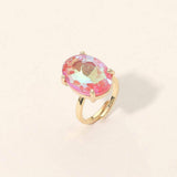 Bold Oval Stone Cluster Accent Adjustable Ring - Madeline Love - Flyclothing LLC
