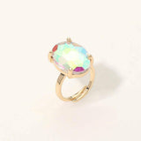 Bold Oval Stone Cluster Accent Adjustable Ring - Madeline Love - Flyclothing LLC