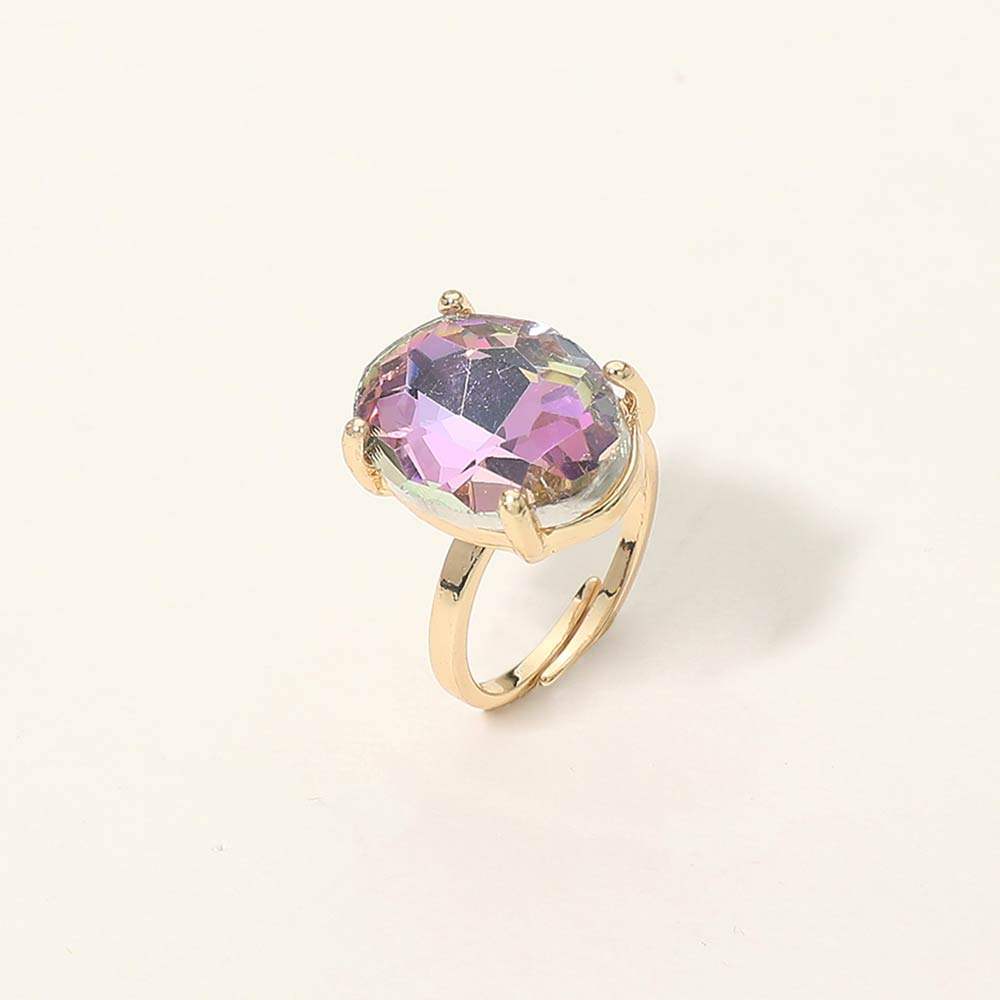 Bold Oval Stone Cluster Accent Adjustable Ring - Madeline Love - Flyclothing LLC