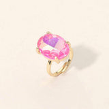 Bold Oval Stone Cluster Accent Adjustable Ring - Madeline Love - Flyclothing LLC