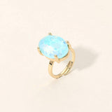 Bold Oval Stone Cluster Accent Adjustable Ring - Madeline Love - Flyclothing LLC