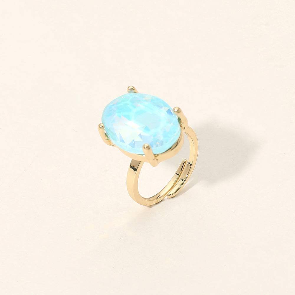 Bold Oval Stone Cluster Accent Adjustable Ring - Madeline Love - Flyclothing LLC
