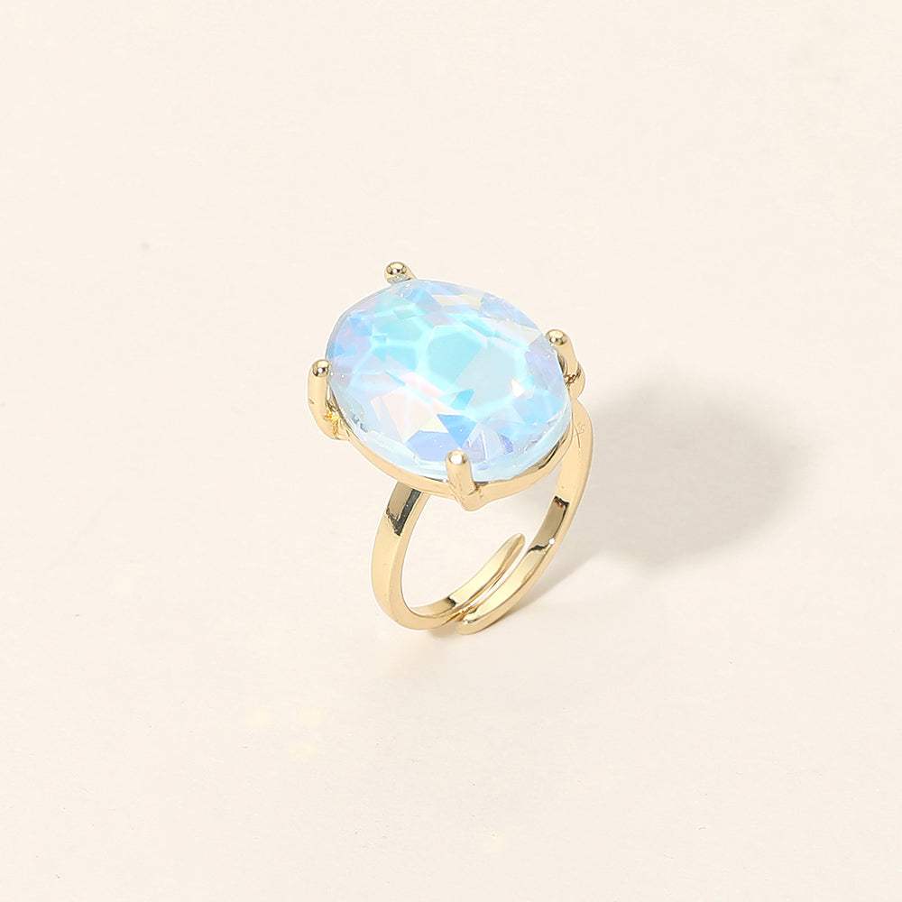 Bold Oval Stone Cluster Accent Adjustable Ring - Madeline Love - Flyclothing LLC