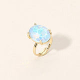 Bold Oval Stone Cluster Accent Adjustable Ring - Madeline Love - Flyclothing LLC