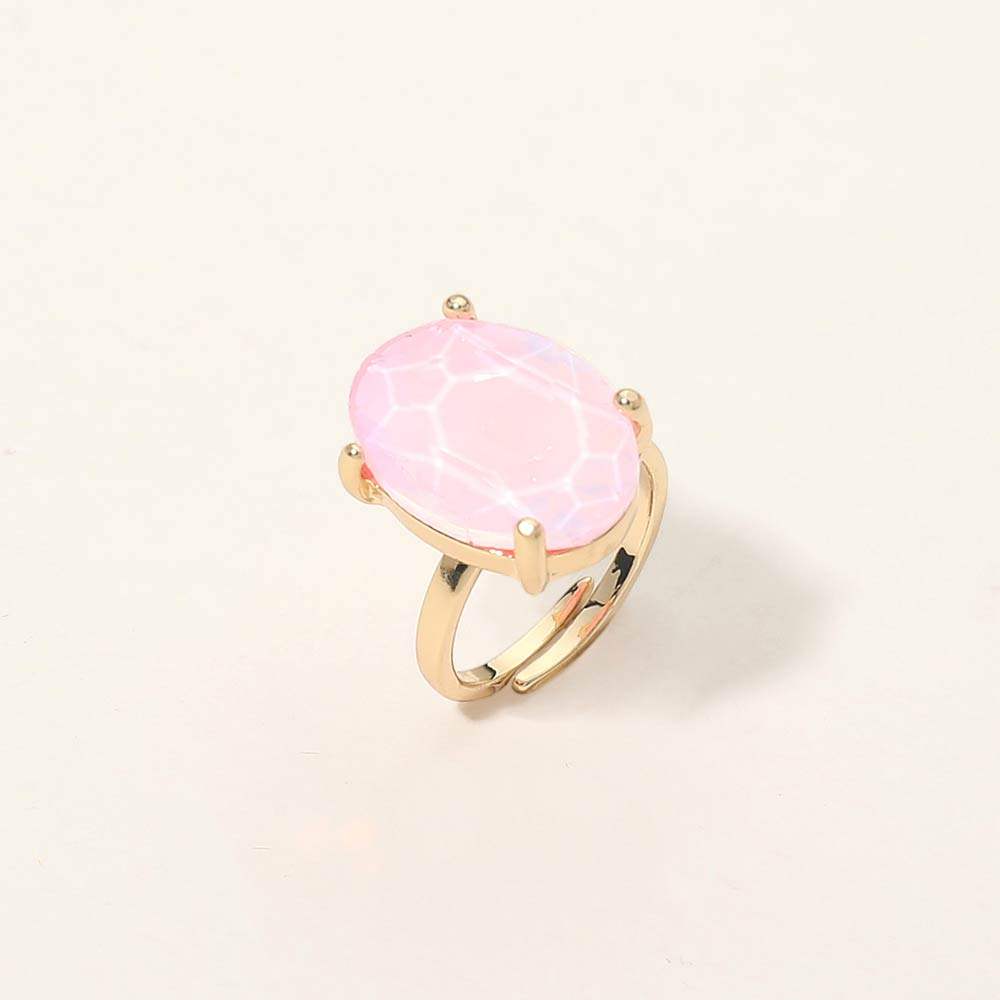 Bold Oval Stone Cluster Accent Adjustable Ring - Madeline Love - Flyclothing LLC