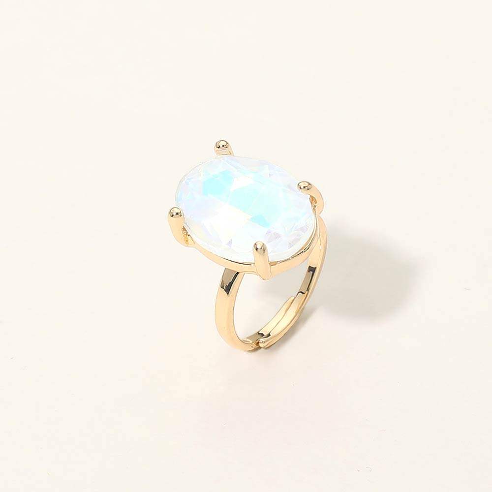 Bold Oval Stone Cluster Accent Adjustable Ring - Madeline Love - Flyclothing LLC