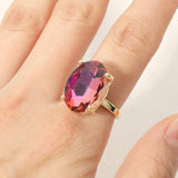 Bold Oval Stone Cluster Accent Adjustable Ring - Madeline Love - Flyclothing LLC