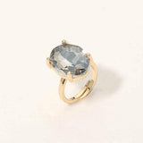 Bold Oval Stone Cluster Accent Adjustable Ring - Madeline Love - Flyclothing LLC