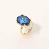 Bold Oval Stone Cluster Accent Adjustable Ring - Madeline Love - Flyclothing LLC
