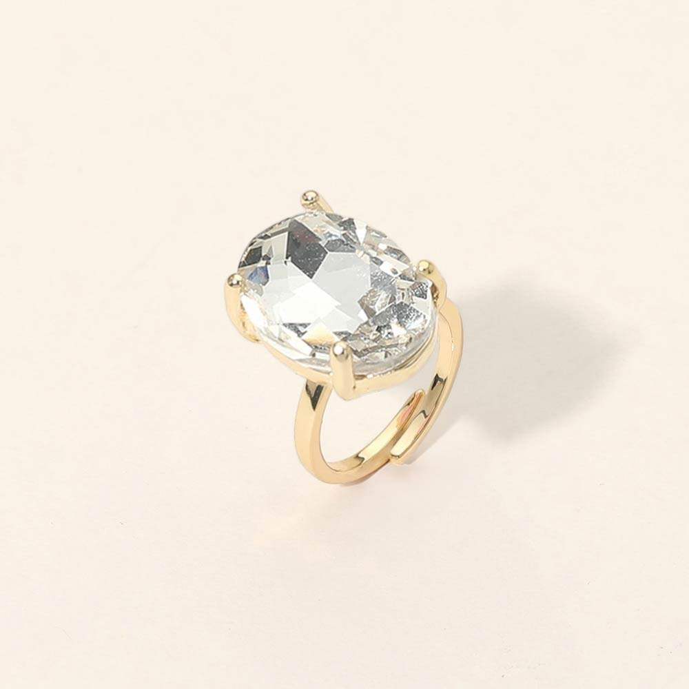 Bold Oval Stone Cluster Accent Adjustable Ring - Madeline Love - Flyclothing LLC
