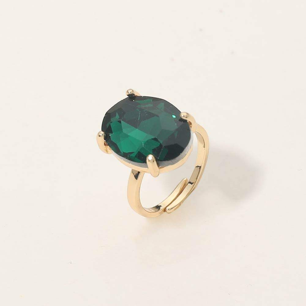 Bold Oval Stone Cluster Accent Adjustable Ring - Madeline Love - Flyclothing LLC