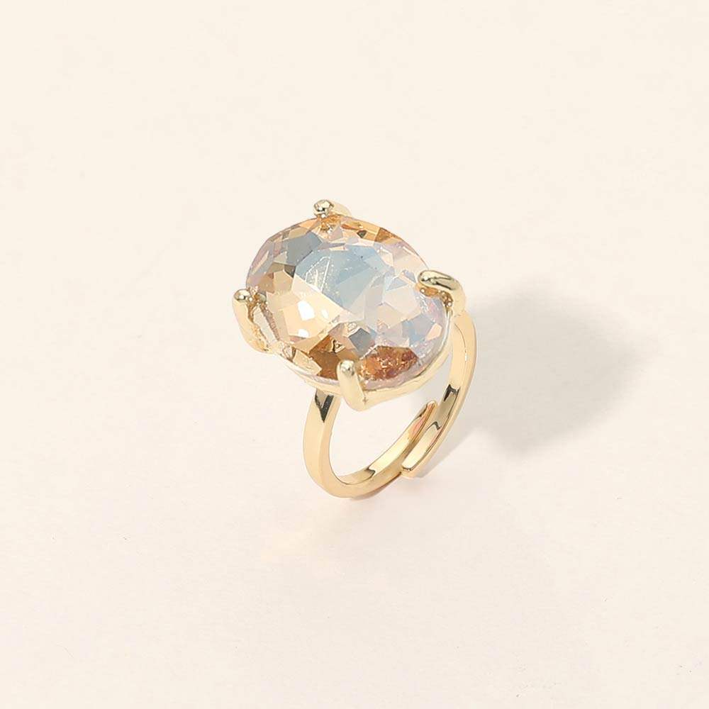 Bold Oval Stone Cluster Accent Adjustable Ring - Madeline Love - Flyclothing LLC