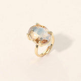 Bold Oval Stone Cluster Accent Adjustable Ring - Madeline Love - Flyclothing LLC