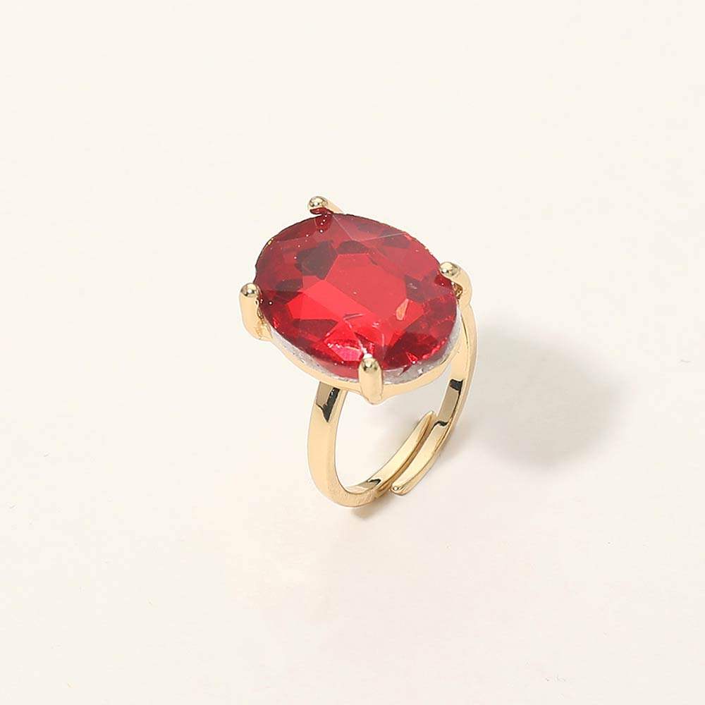 Bold Oval Stone Cluster Accent Adjustable Ring - Madeline Love - Flyclothing LLC