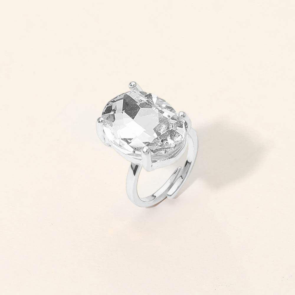 Bold Oval Stone Cluster Accent Adjustable Ring - Madeline Love - Flyclothing LLC