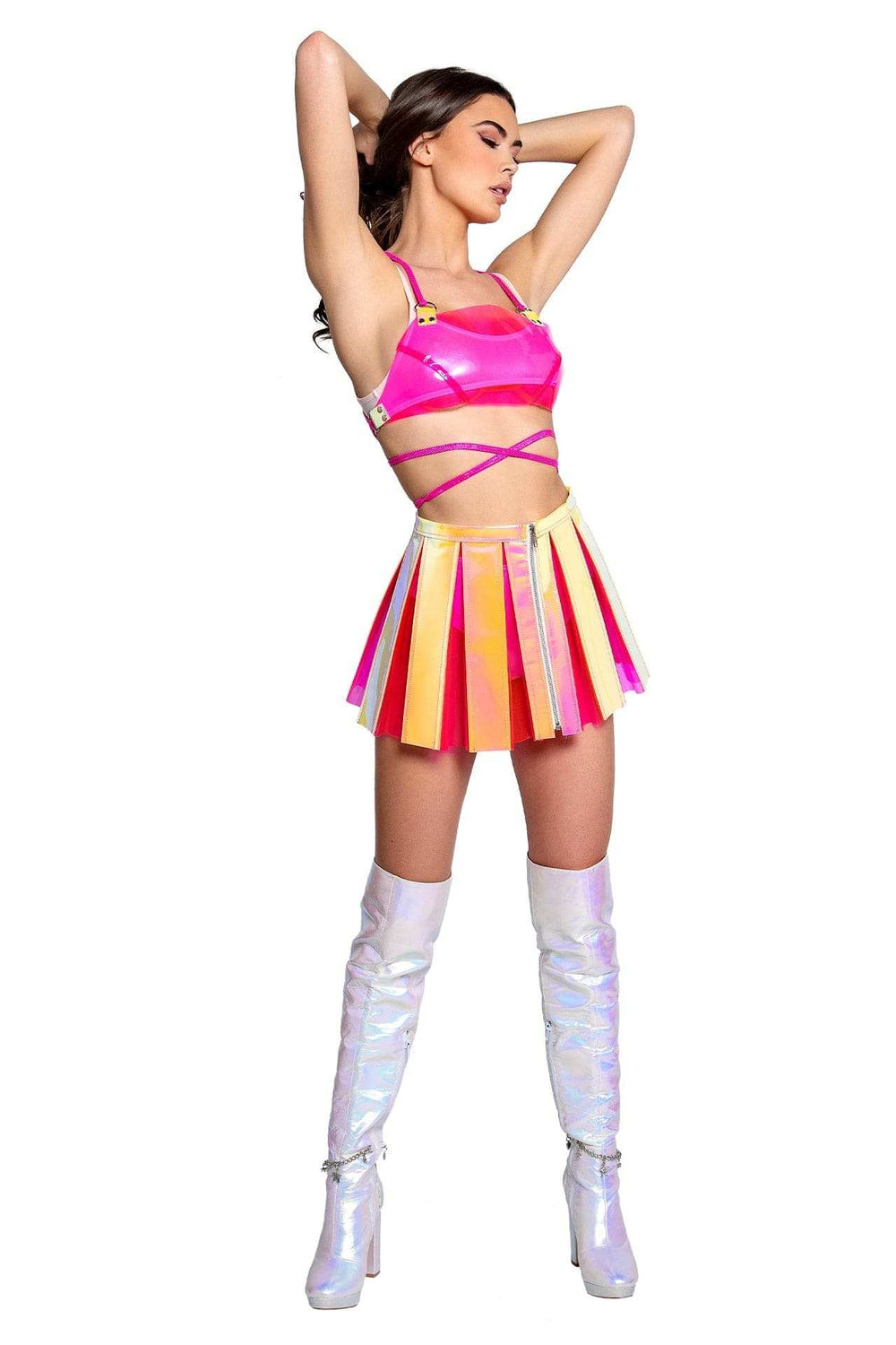 J-Valentine FR120 - Vinyl Pleated Skirt***50% OFF*** - J. Valentine - Flyclothing LLC