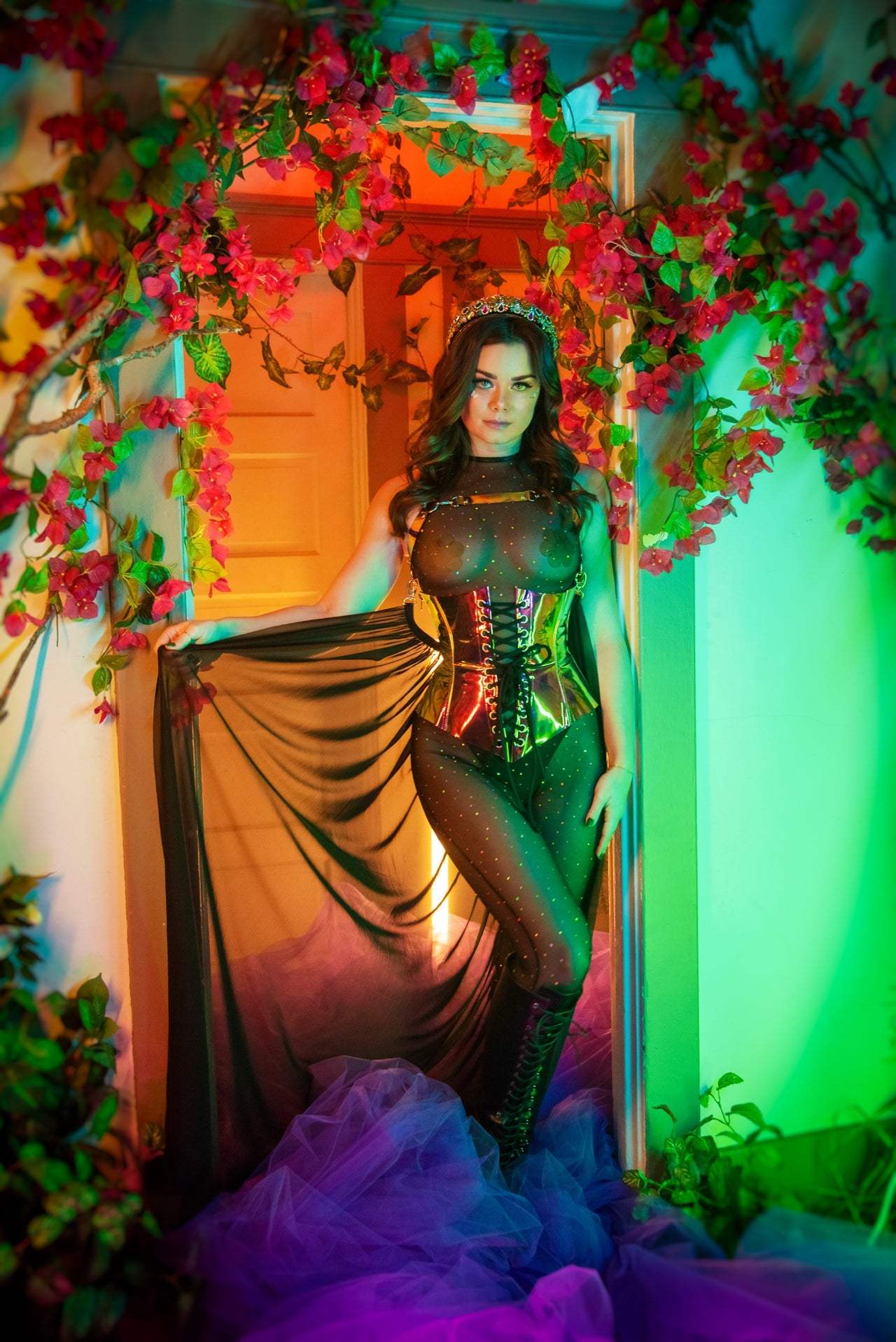 J-Valentine FF279 - Holographic Vinyl Waist Cincher - J. Valentine - Flyclothing LLC