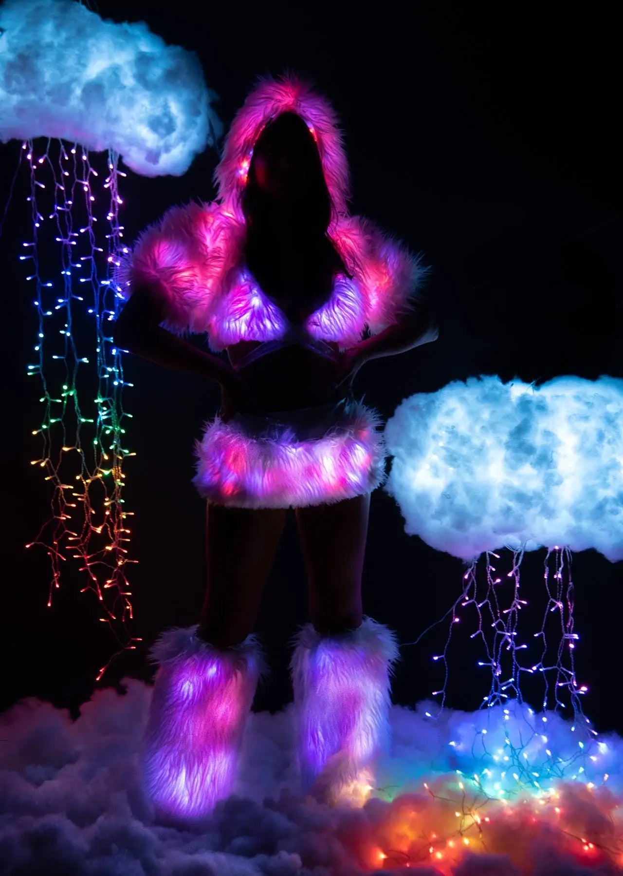 FF427 - Faux Fur Light-Up Skirt - J. Valentine - Flyclothing LLC