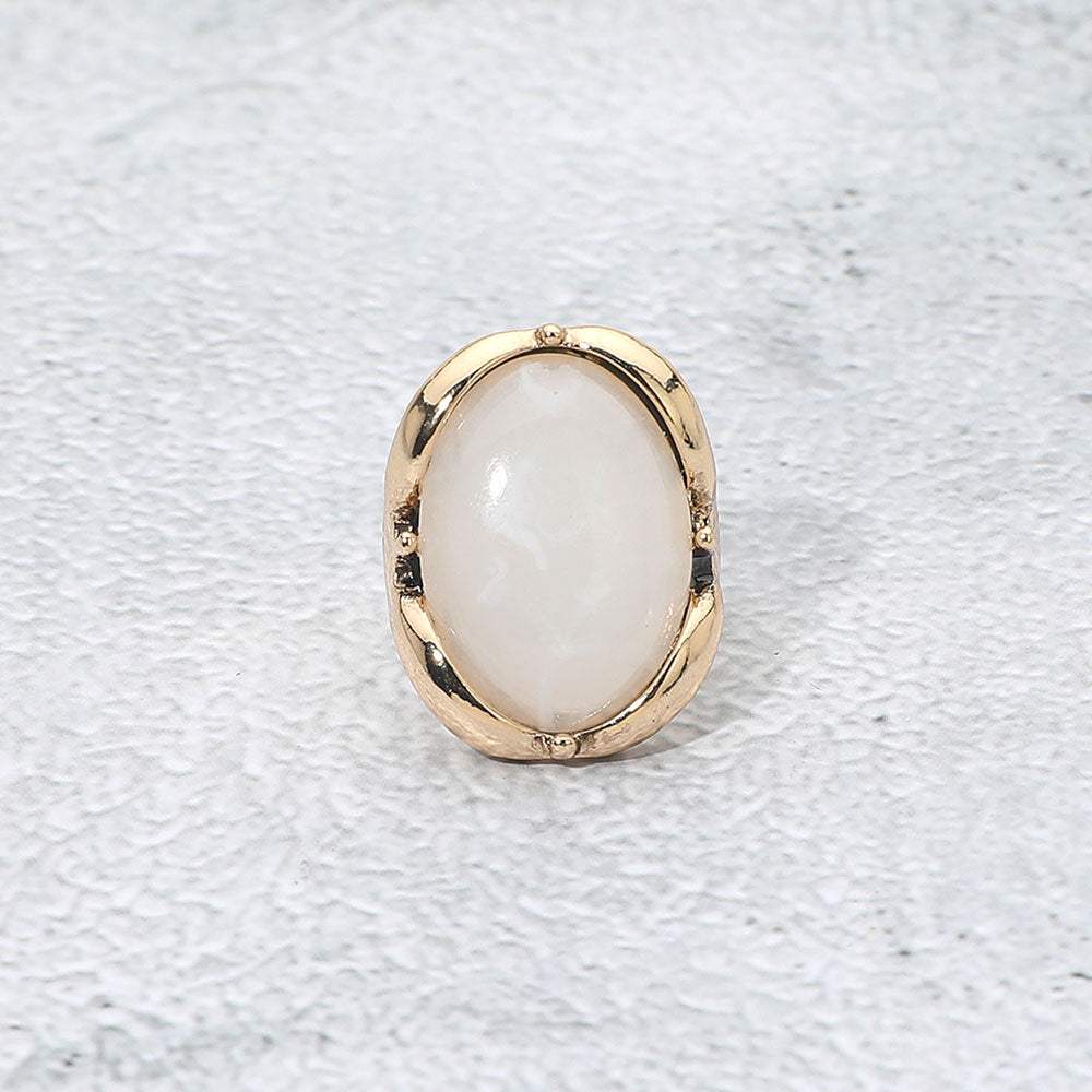 Oval Stone Accent Adjustable Statement Ring - Madeline Love - Flyclothing LLC