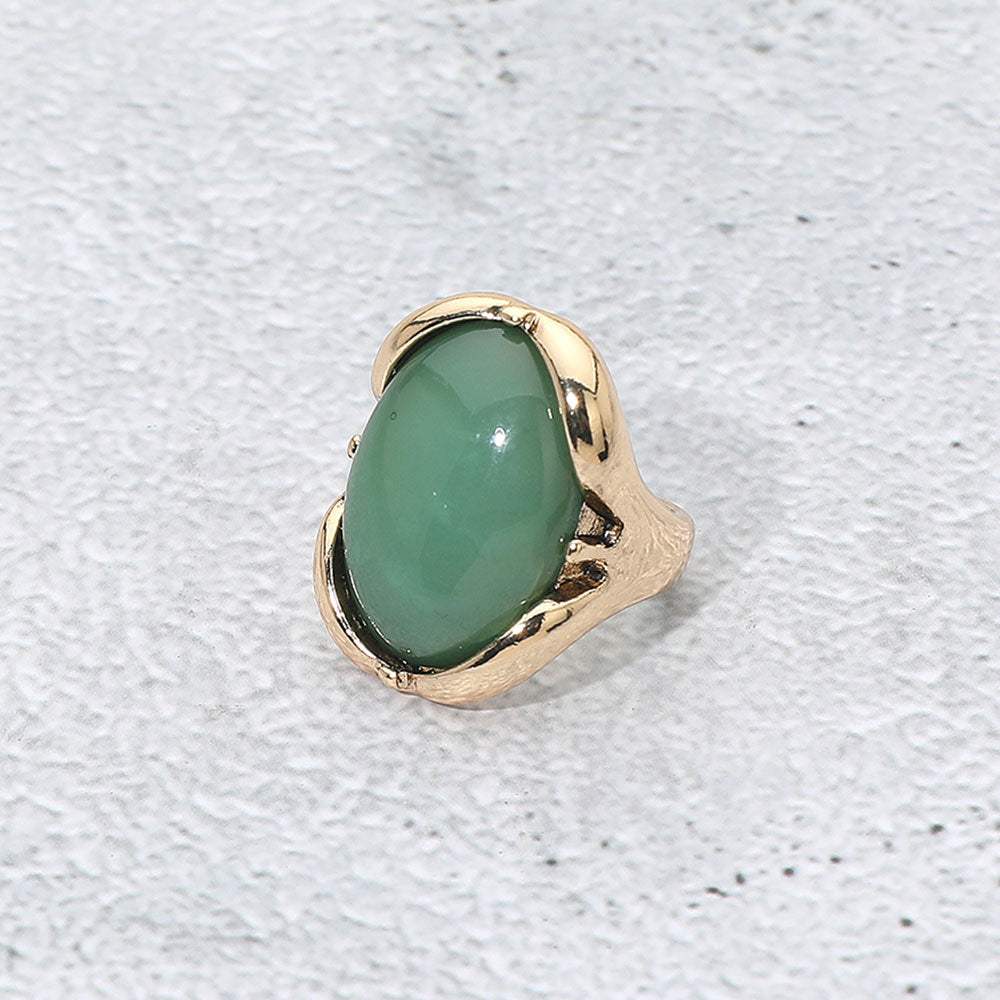 Oval Stone Accent Adjustable Statement Ring - Madeline Love - Flyclothing LLC