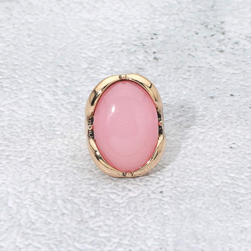 Oval Stone Accent Adjustable Statement Ring - Madeline Love - Flyclothing LLC