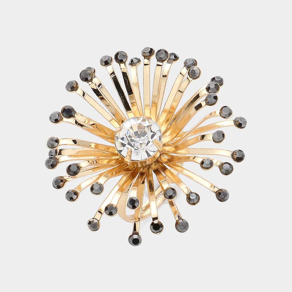 Stone Pointed Starburst Adjustable Ring - Madeline Love - Flyclothing LLC